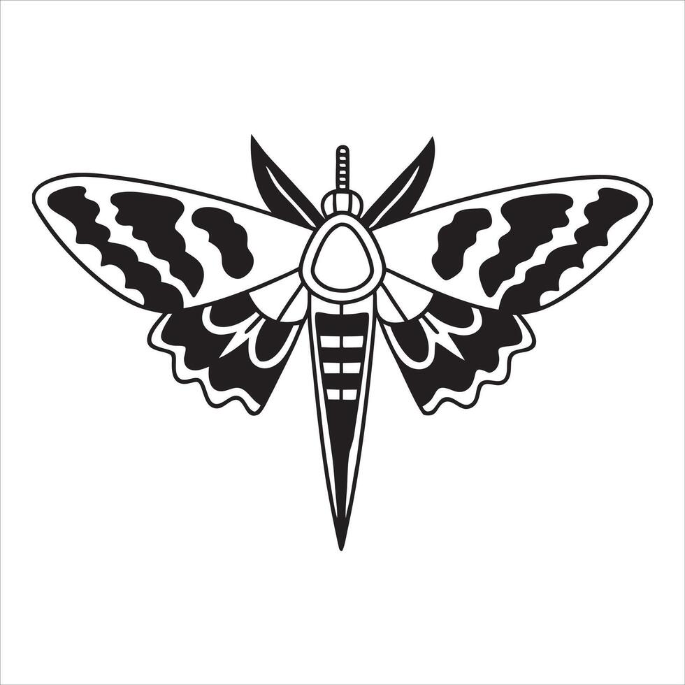 Enchanting Moth Design in Black and White vector
