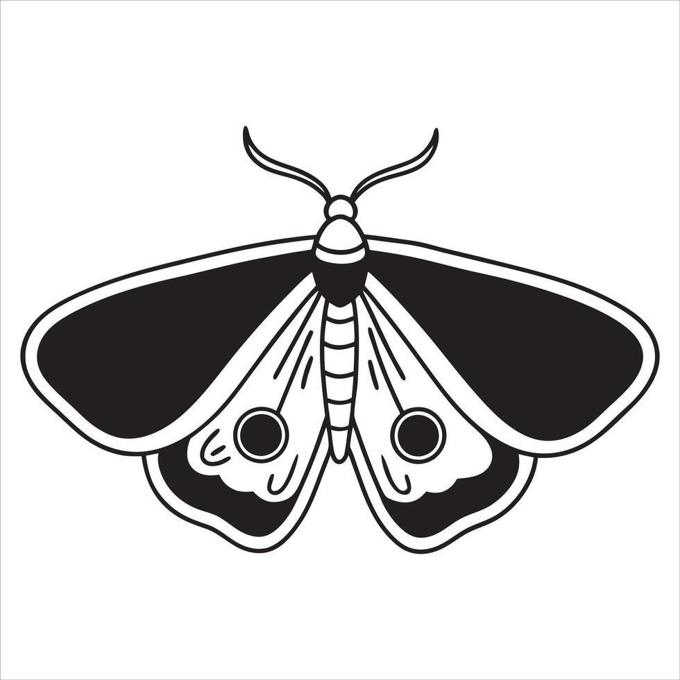 Beautiful Black and White Moth Illustration vector