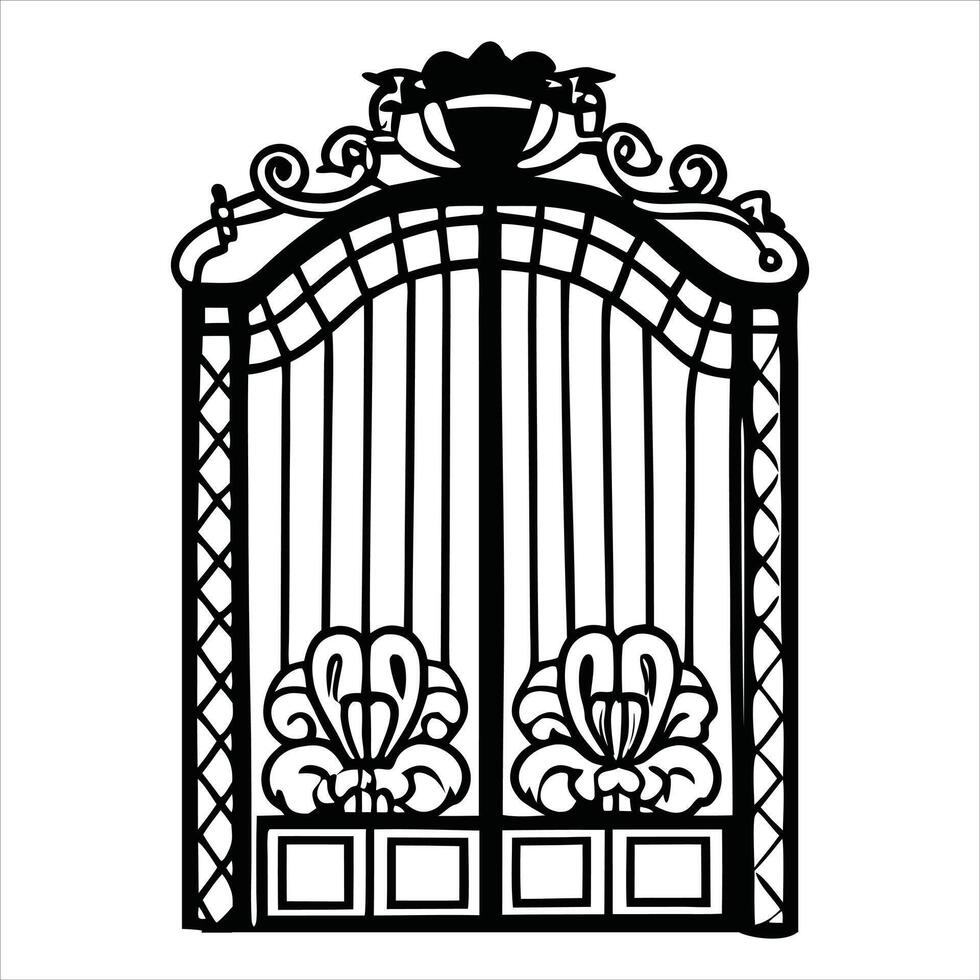 Stunning Iron Door and Fence Gate Design vector