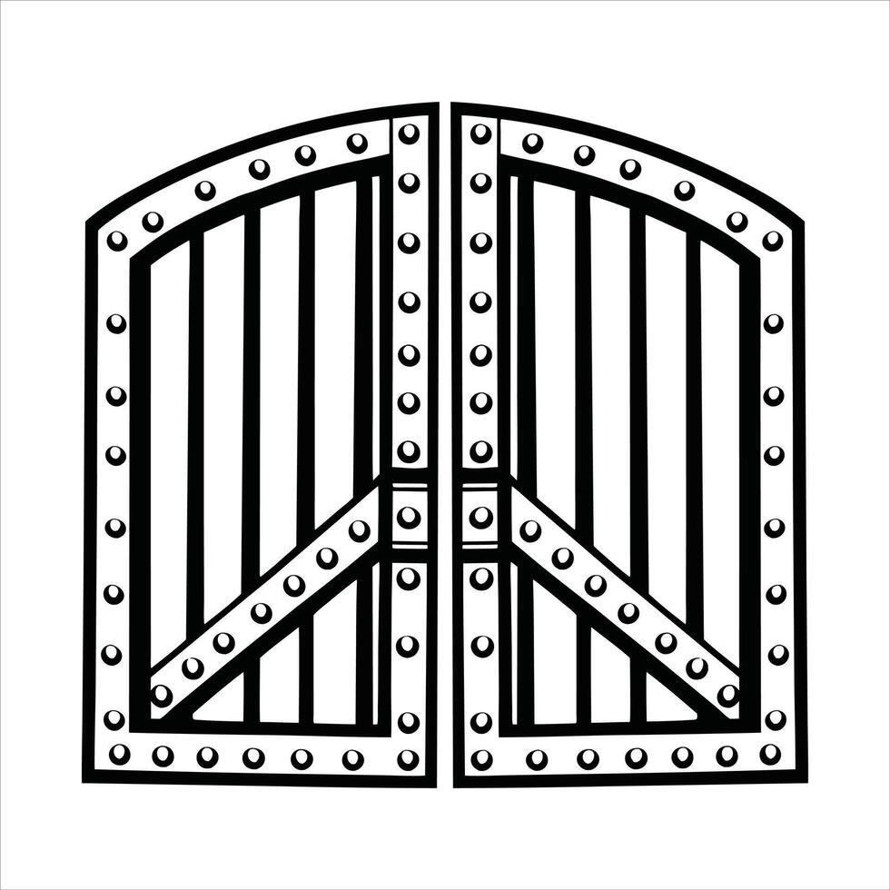 Stylish Fence Gate and Iron Door Design vector