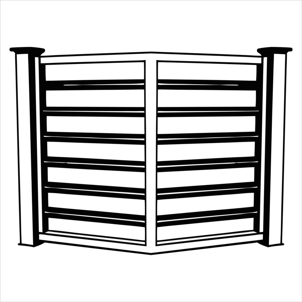 Classic Iron Gate with Modern Fence Design vector