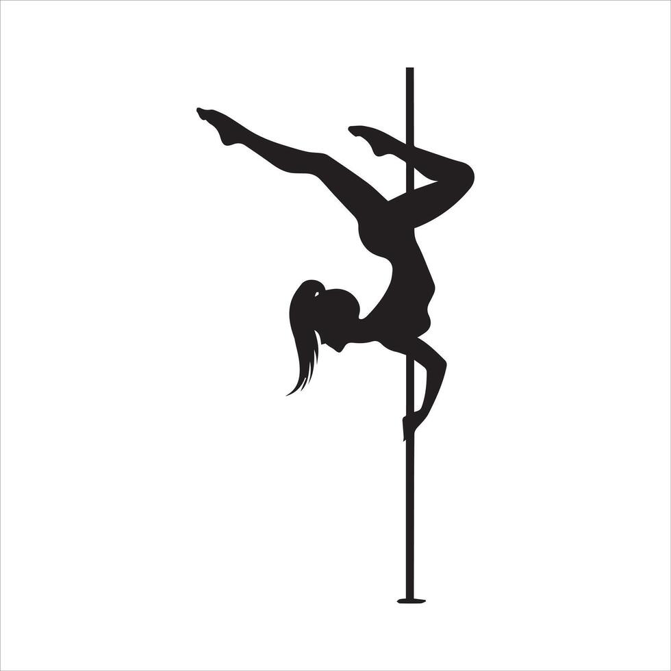 Elegant Pole Dancer Silhouette Artwork vector