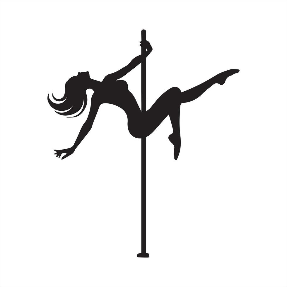 Graceful Pole Dance Silhouette Design vector