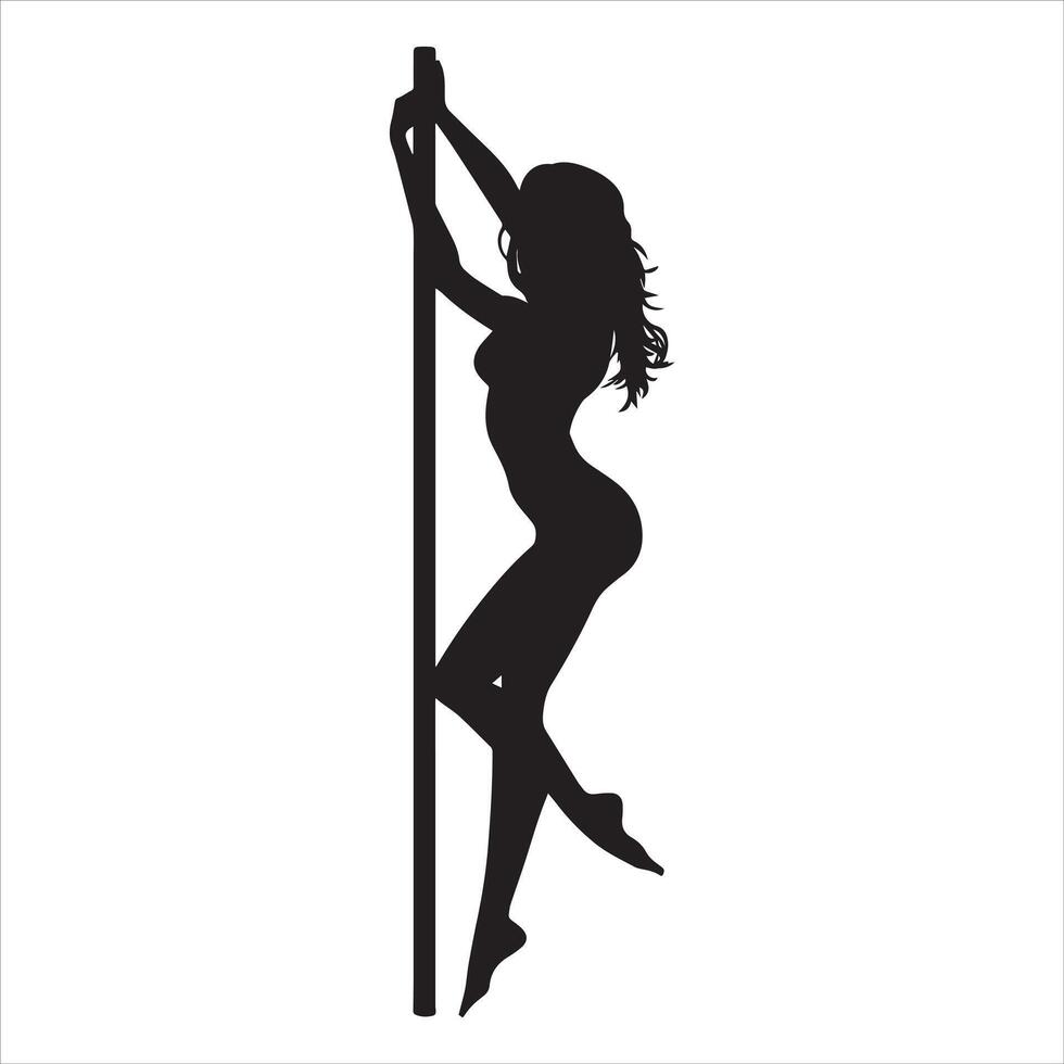 Powerful Pole Dancer in Motion vector