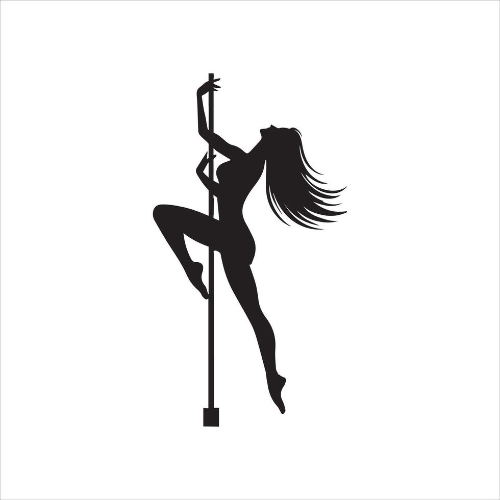 Stunning Pole Dancer Pose Illustration vector