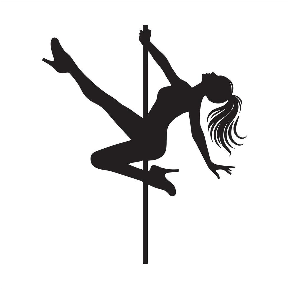 Beautiful Pole Dancer Silhouette Art vector