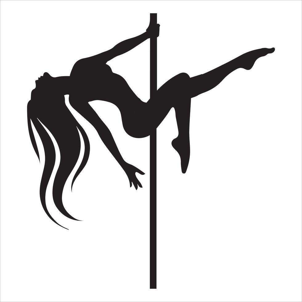 Fluid Pole Dancer Silhouette Illustration vector