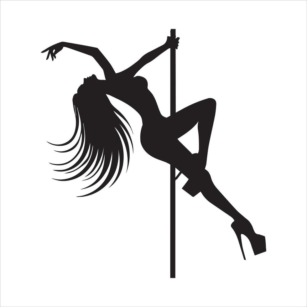 Captivating Pole Dance Silhouette Artwork vector