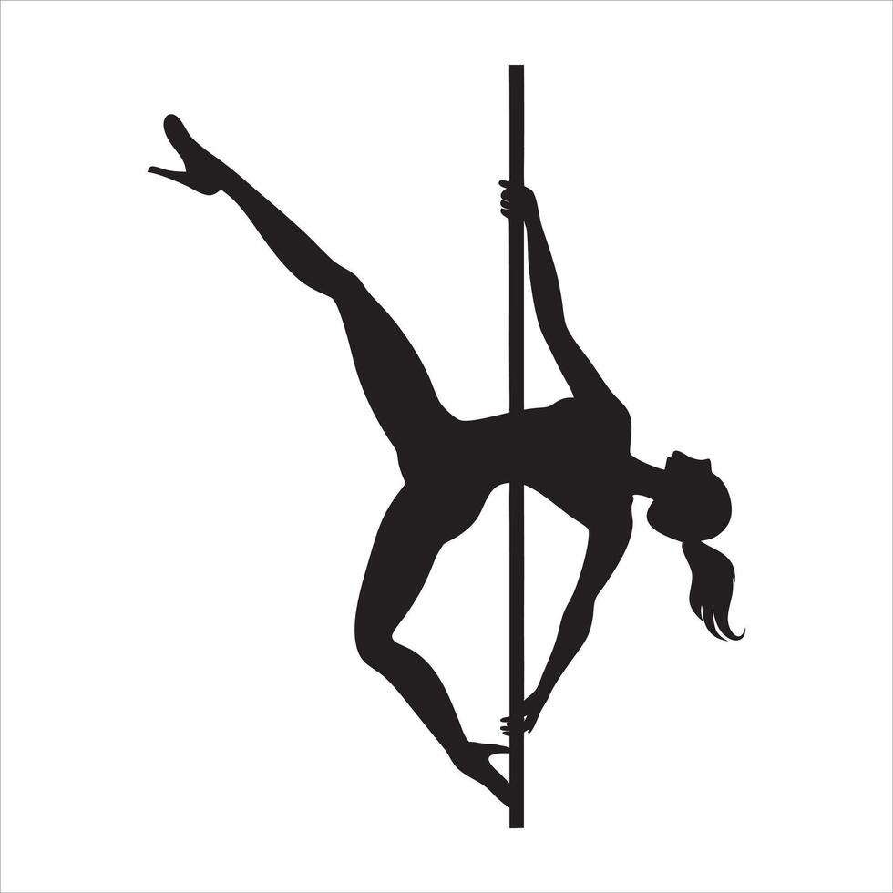 Silhouette of a Pole Dancer in Motion vector