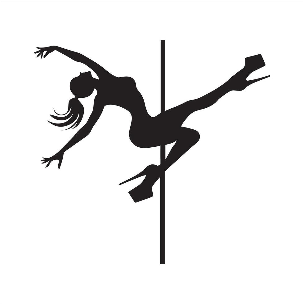 Elegant Silhouette of a Pole Dancer vector