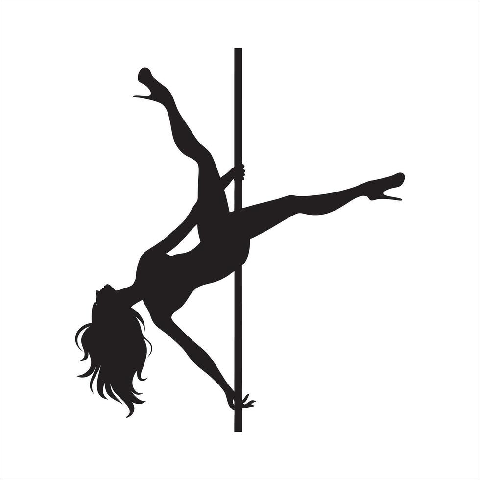 Modern Pole Dancer Silhouette Design vector