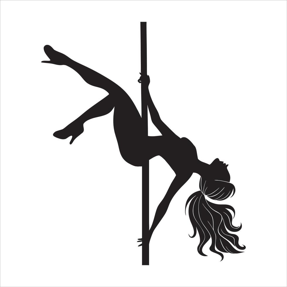 Empowering Pole Dancer Silhouette Illustration vector
