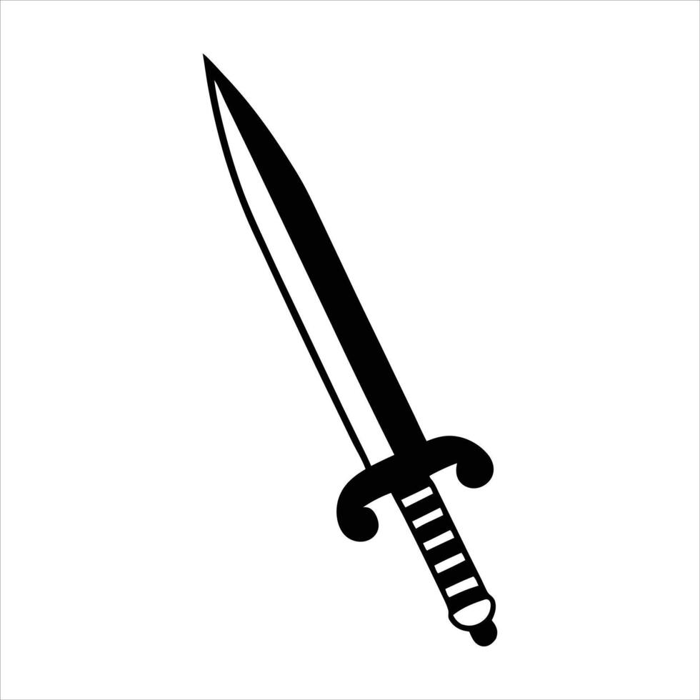 Classic Dagger Silhouette Design vector