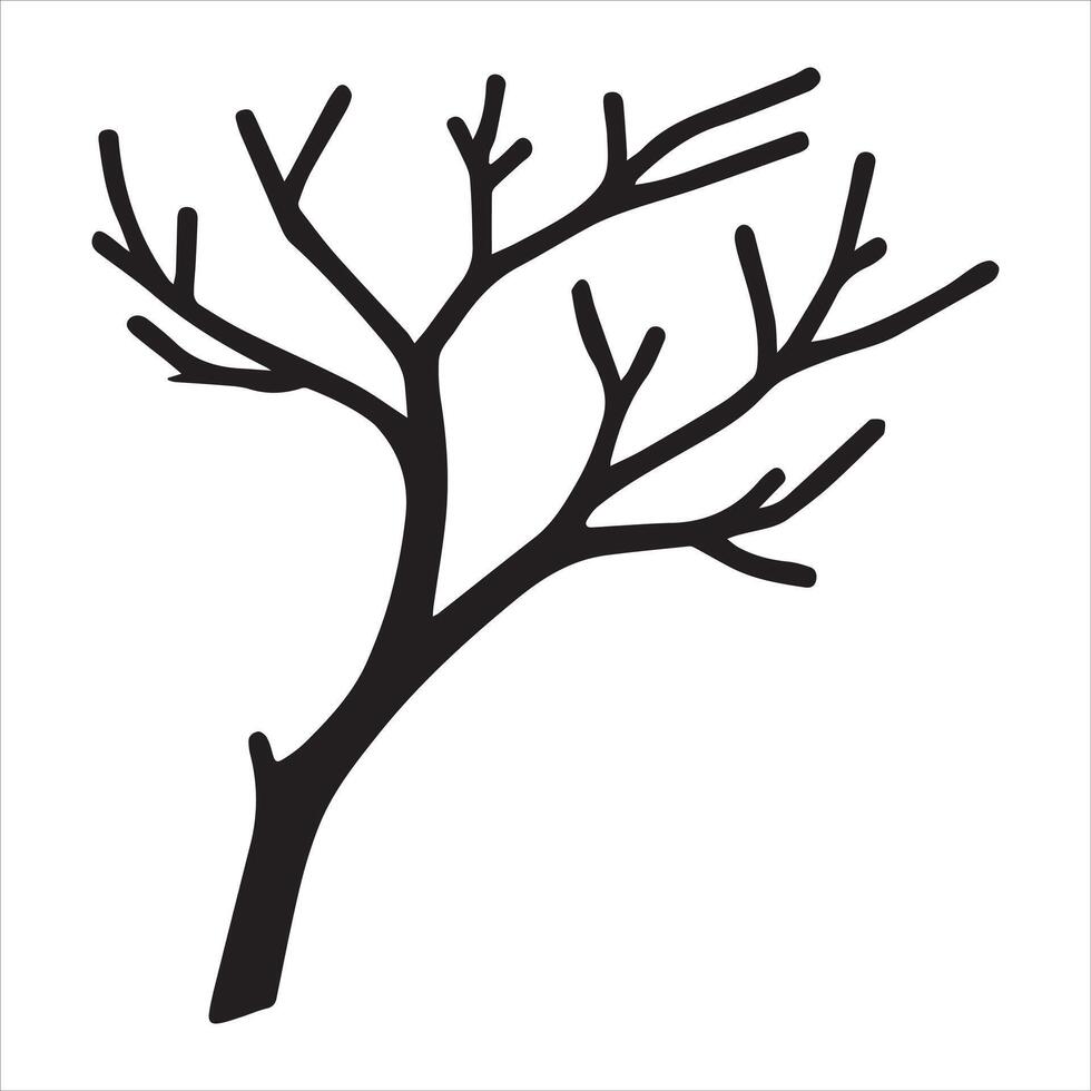 Modern Tree Branch Silhouette Drawing vector