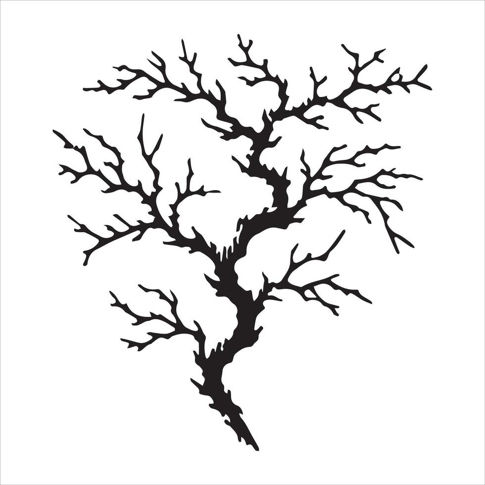 Bold Tree Branch Silhouette Art vector