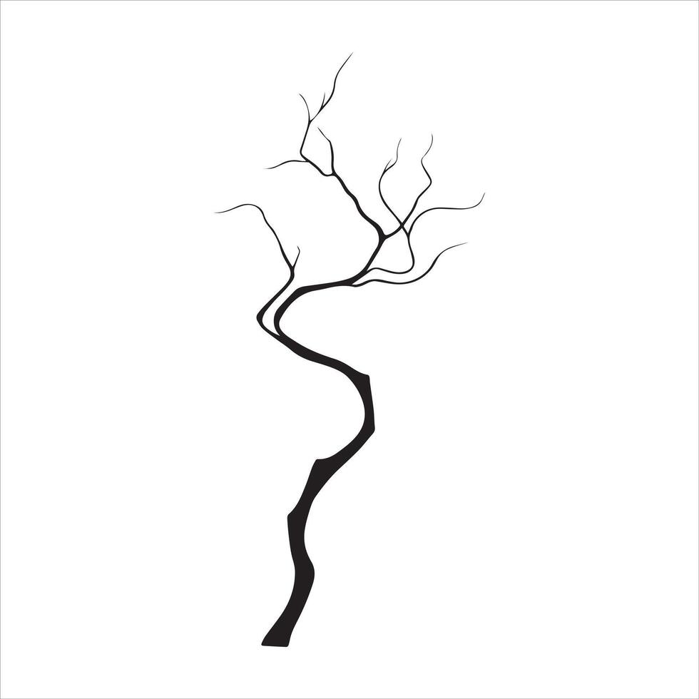 Intricate Tree Branch Silhouette Design vector