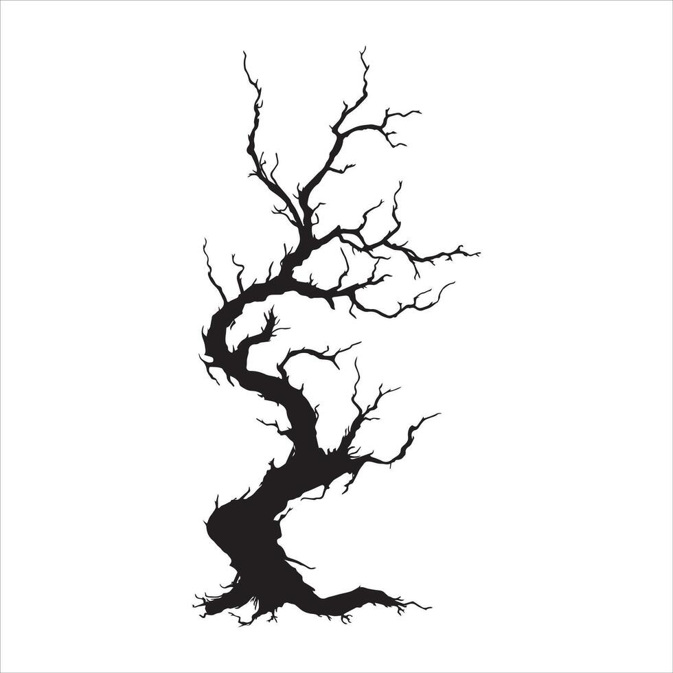 Graceful Tree Branch Silhouette Illustration vector