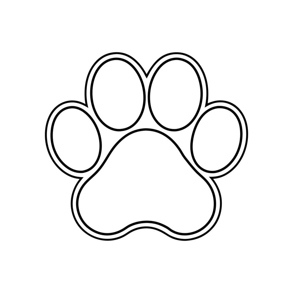 Minimalist Paw Print Outline Design vector