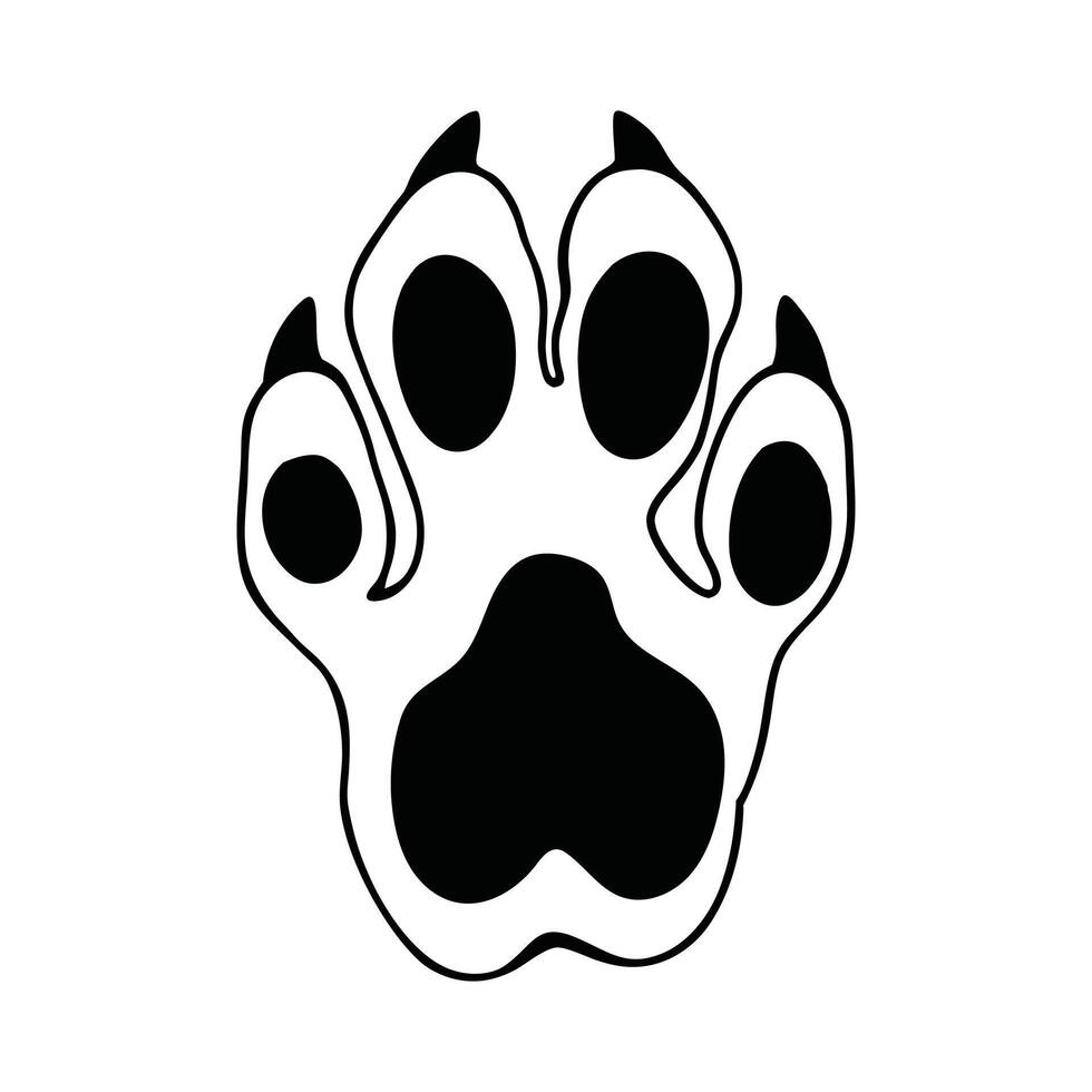 Sharp-Edged Paw Print Silhouette Design vector