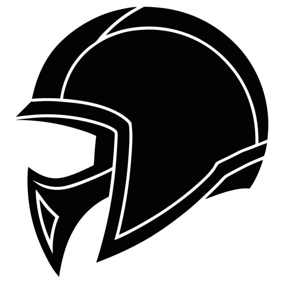 Simple helmet silhouette on white background vector