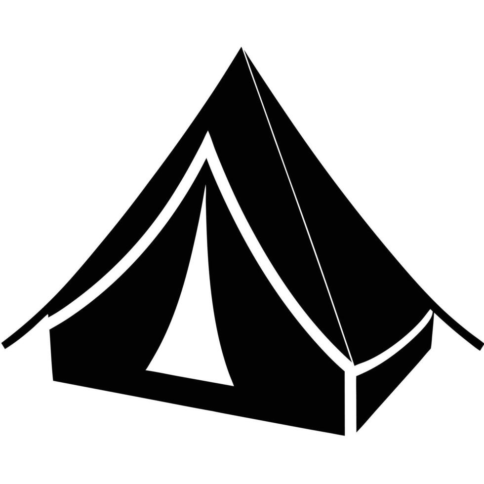 Simple Tent Silhouette with a Flat Modern Style vector