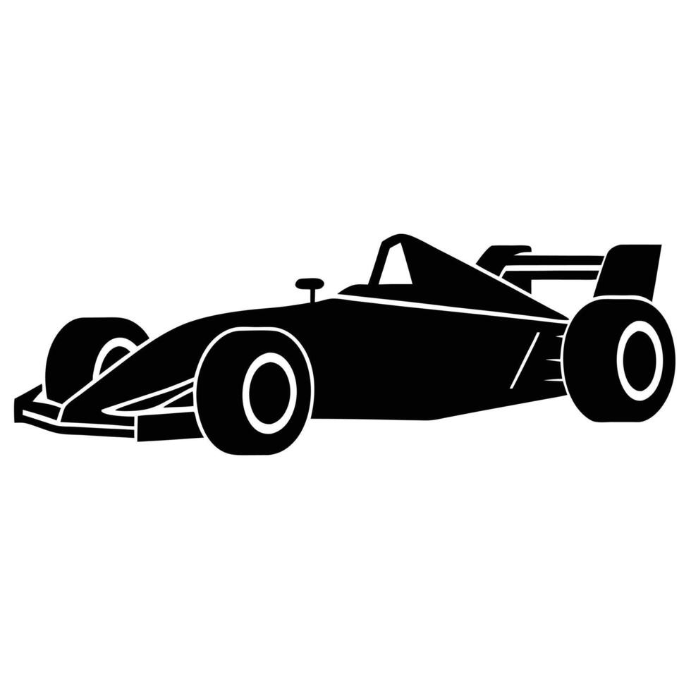 Formula car silhouette flat design on white background vector