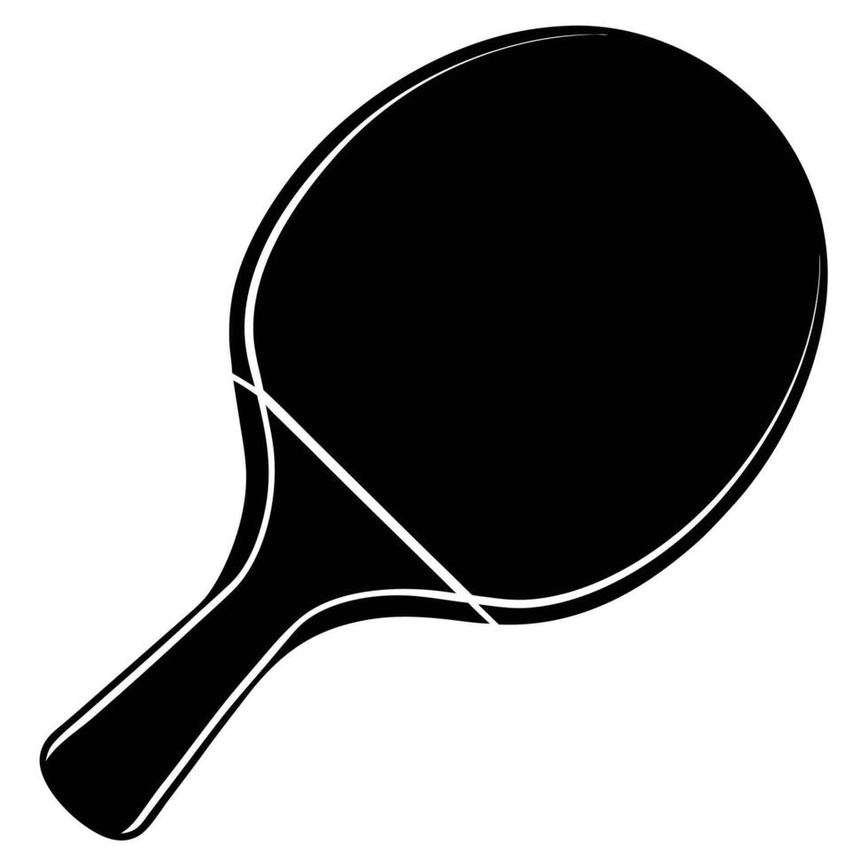 Ping Pong Paddle Silhouette on White Background vector