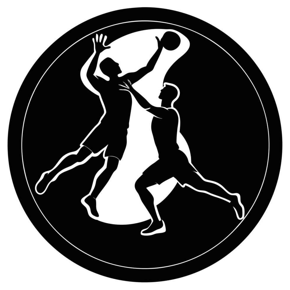 Ultimate Frisbee Silhouette on White Background vector