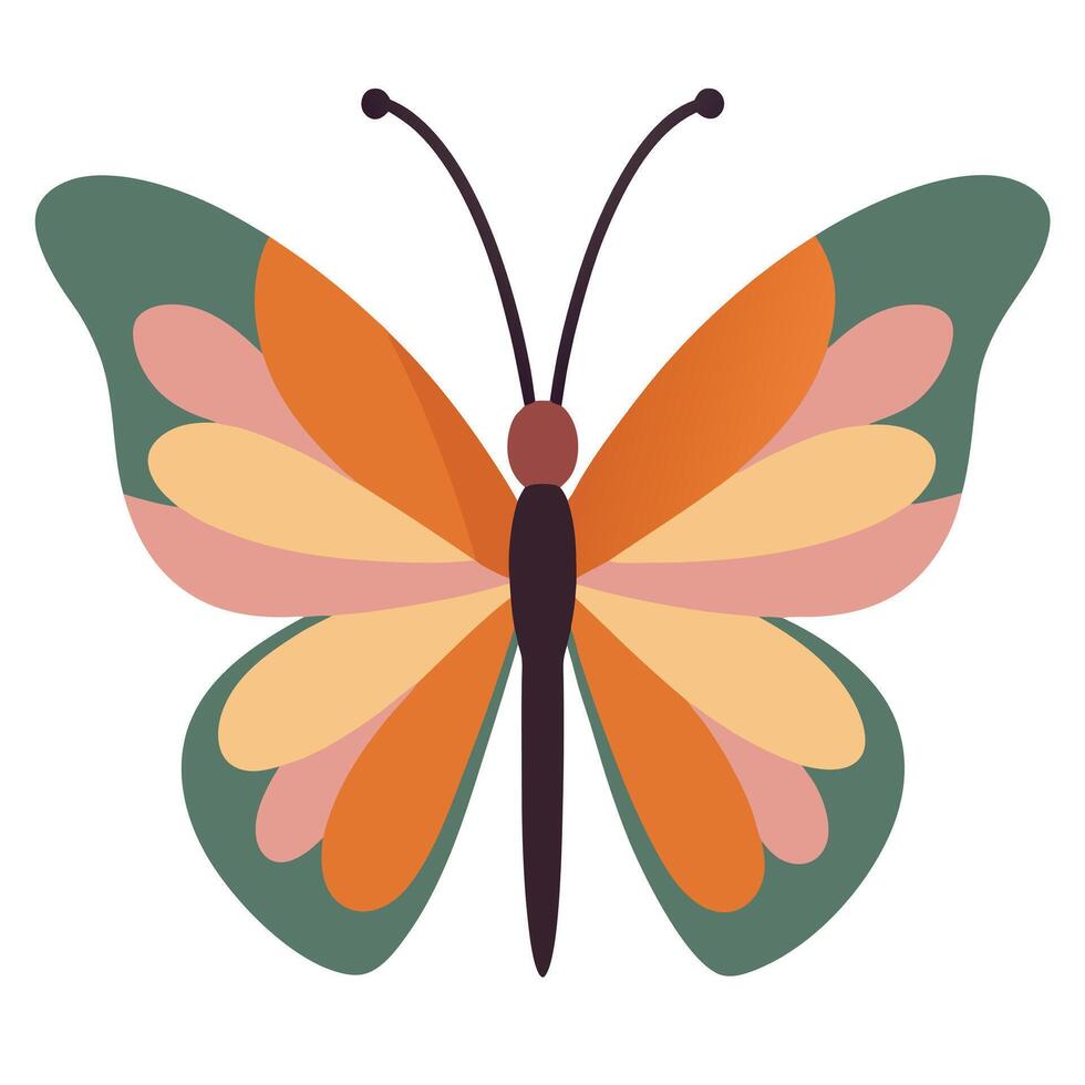 Flat Illustration of Butterfly Background vector