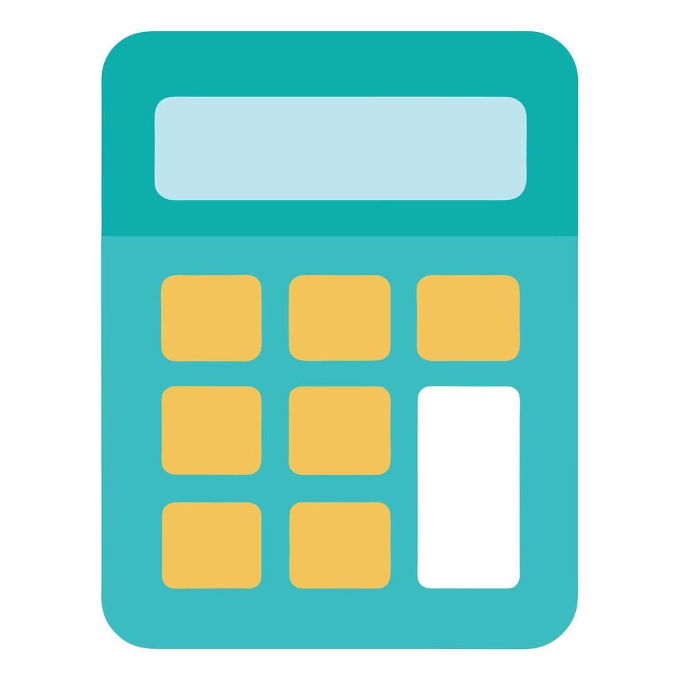 Simple Flat Calculator Illustration Isolated on White vector