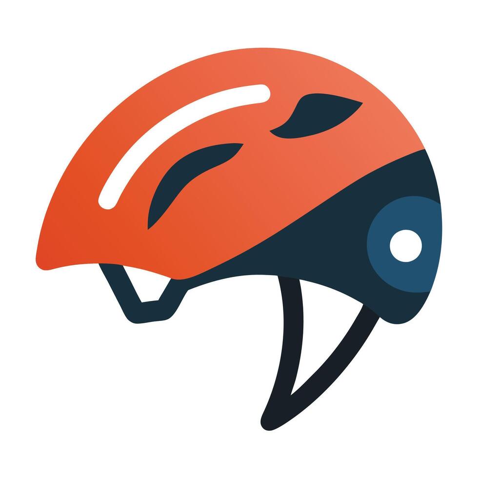 Flat Illustration of Biking Helmet on White Background vector