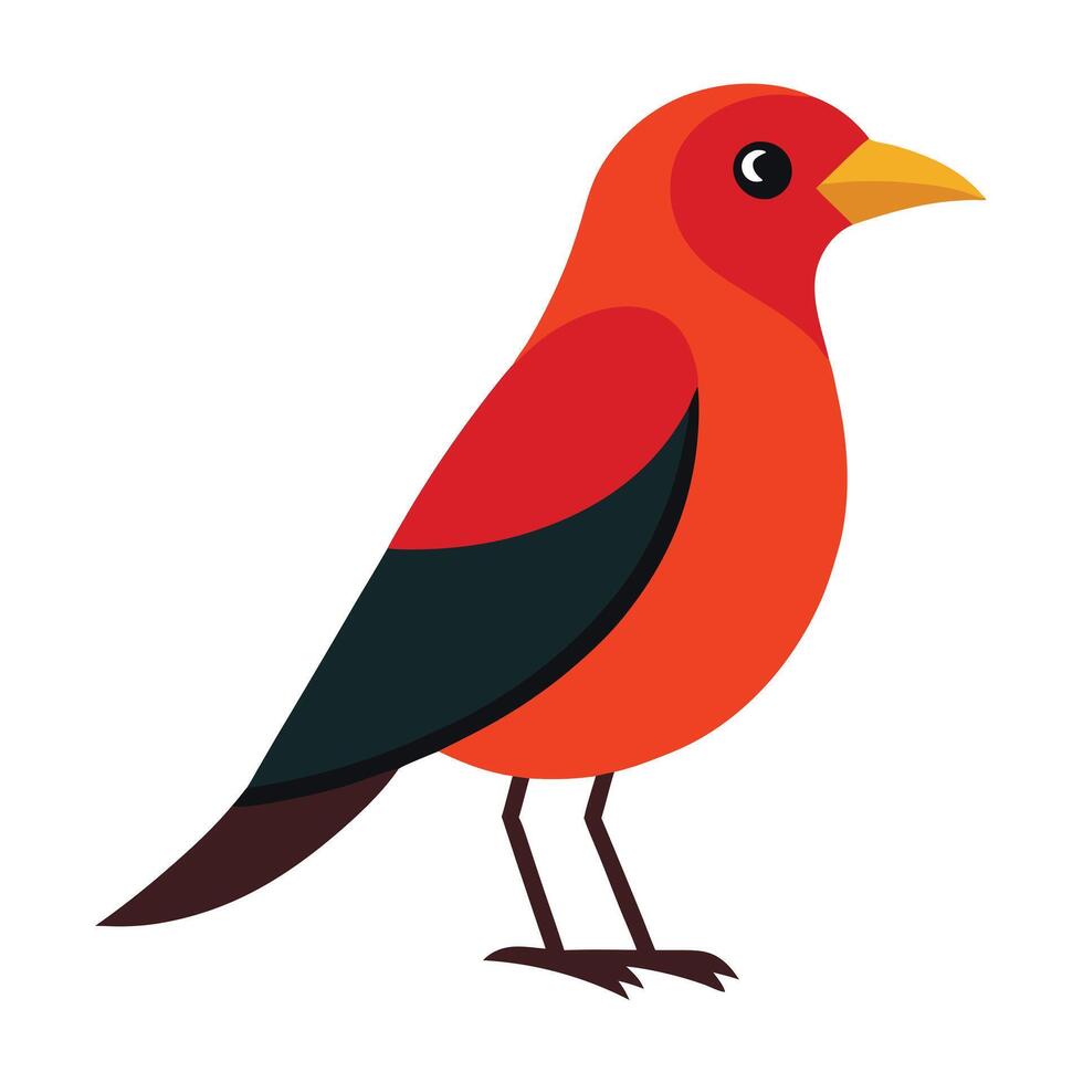 Minimalist Bird Design in Flat Style on White vector