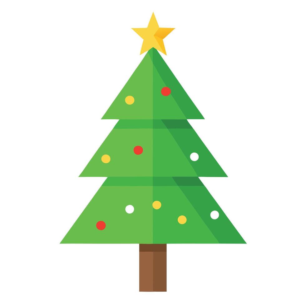 Flat design Christmas tree silhouette on white vector