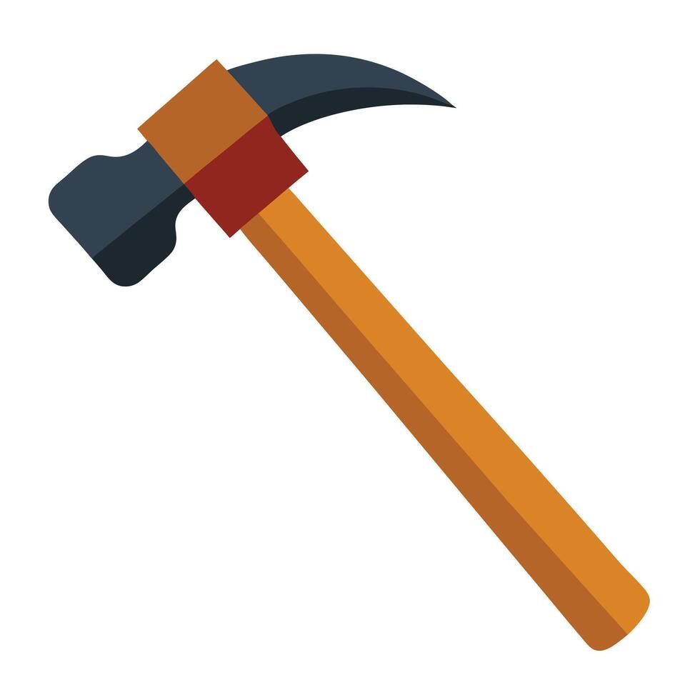Flat Illustration of Hammer Design on White vector
