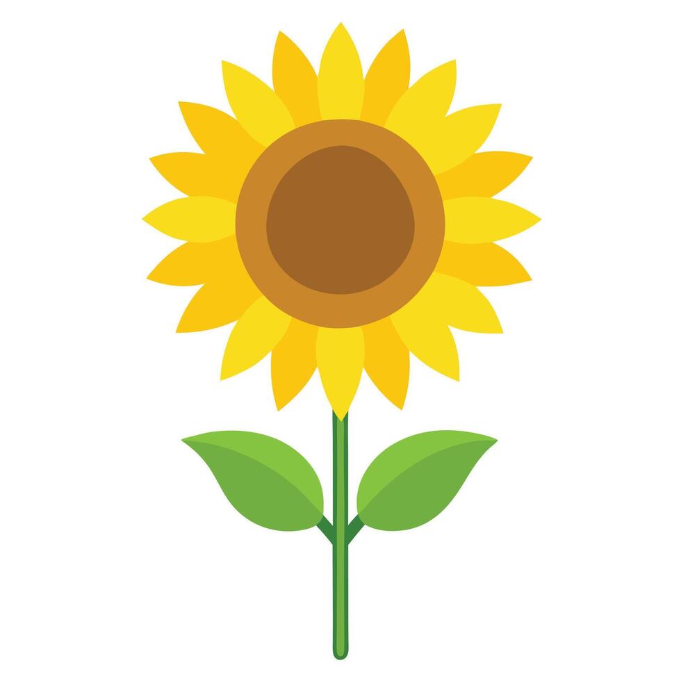 Flat Sunflower Illustration with Bold Design vector