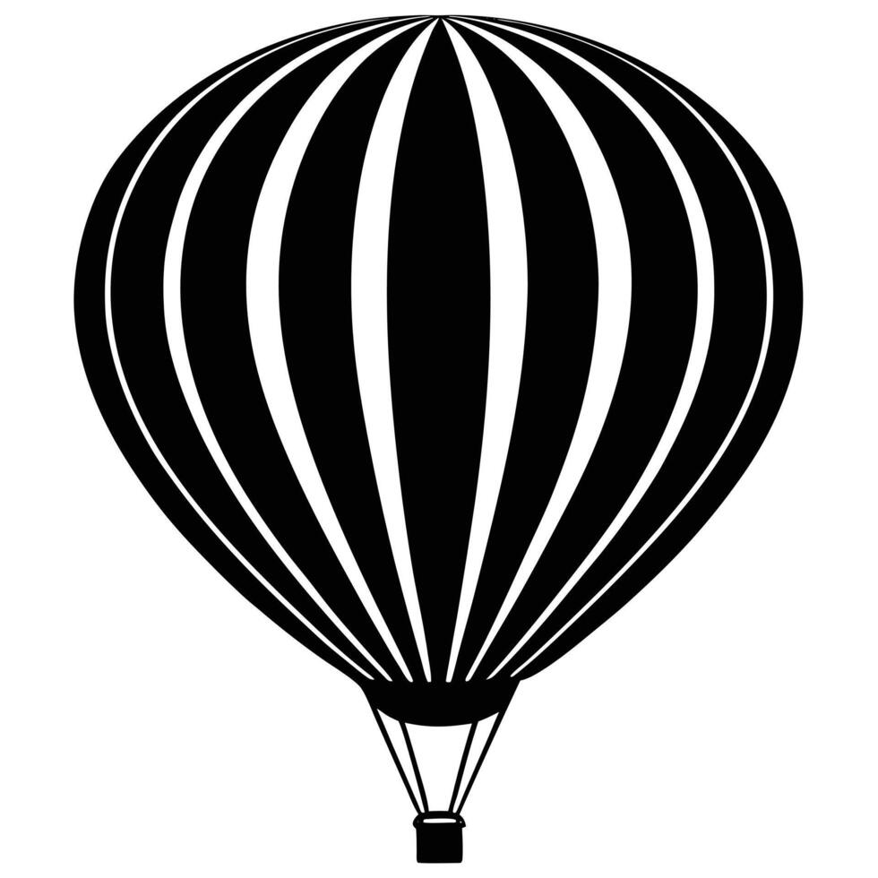 Floating balloon silhouette on plain white background vector