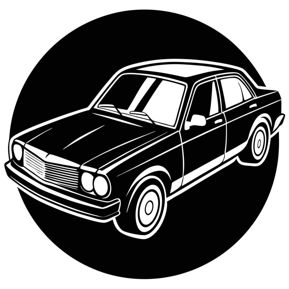 Car silhouette on white background vector