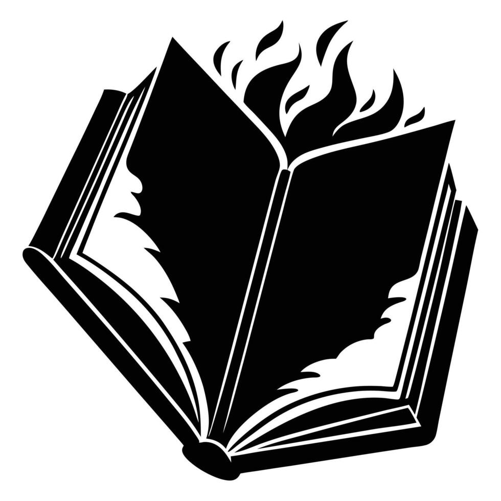 Silhouette of Book Design on White Background vector