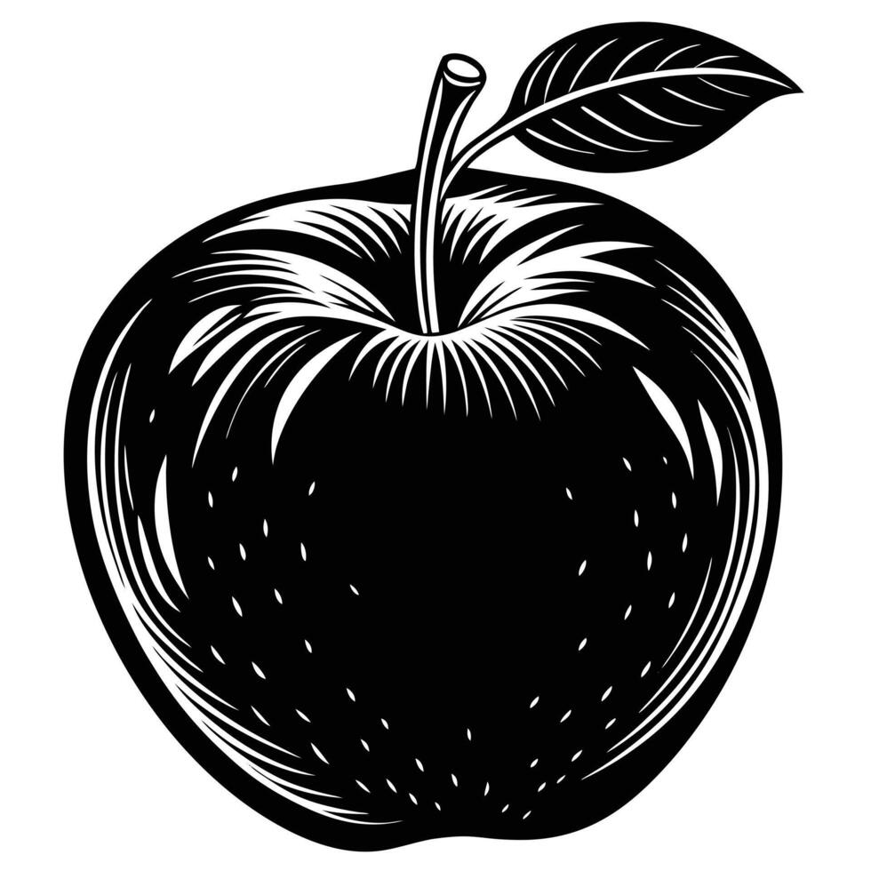 Silhouette of an apple on white background vector