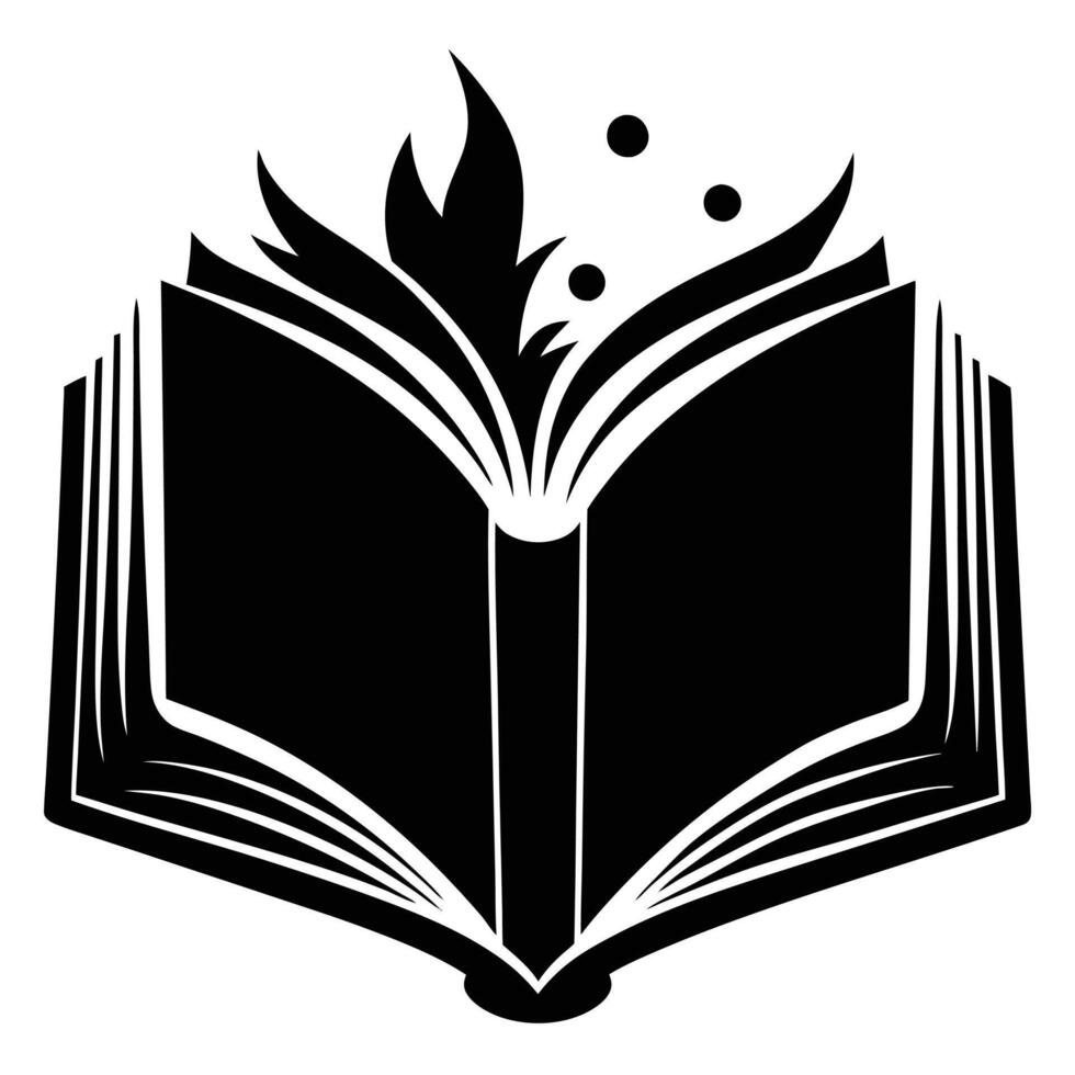 Book Silhouette Isolated on White Background vector
