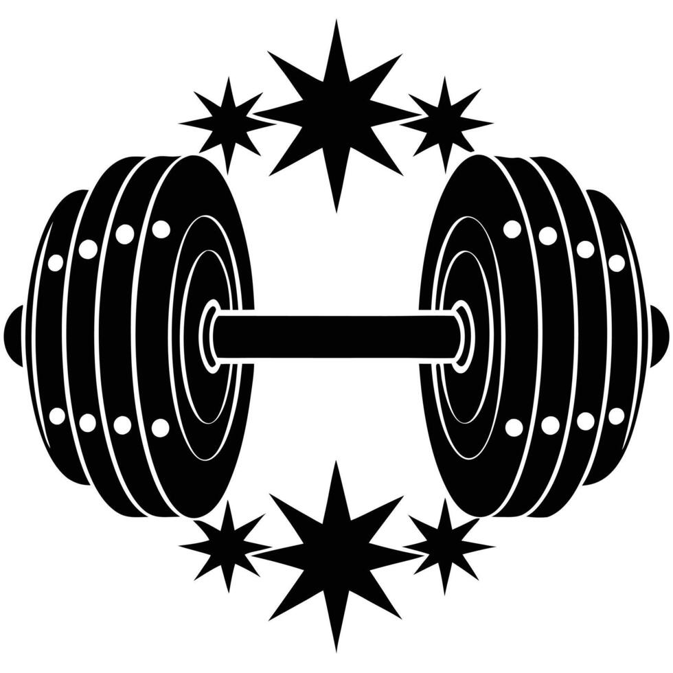 Dumbbell Silhouette with Simple Styling vector