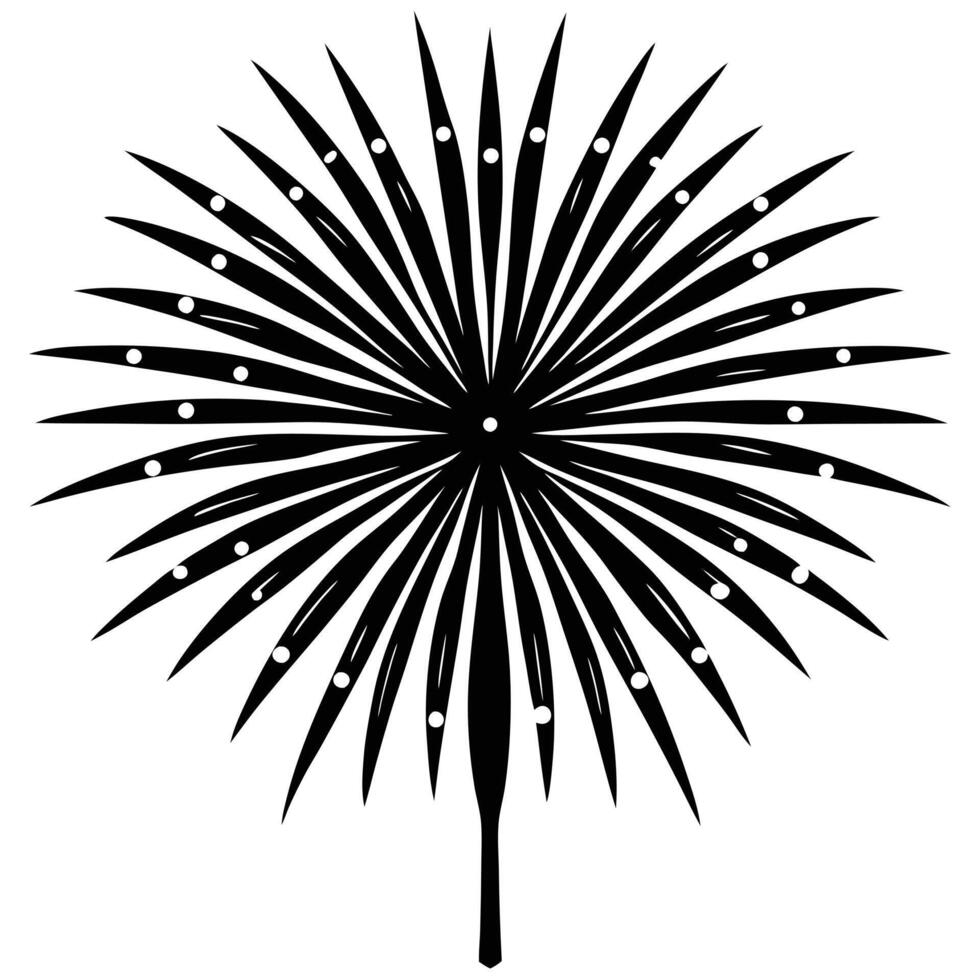 Firework bold silhouette on white background vector