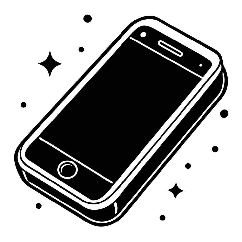 Smartphone silhouette on white background vector