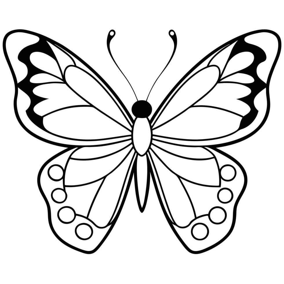 Line Art Butterfly Design on White Background vector
