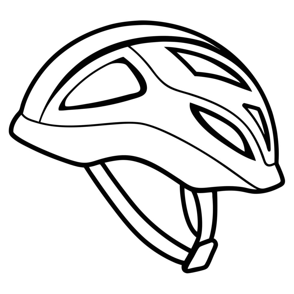 Simplified Line Art Design of Biking Helmet vector
