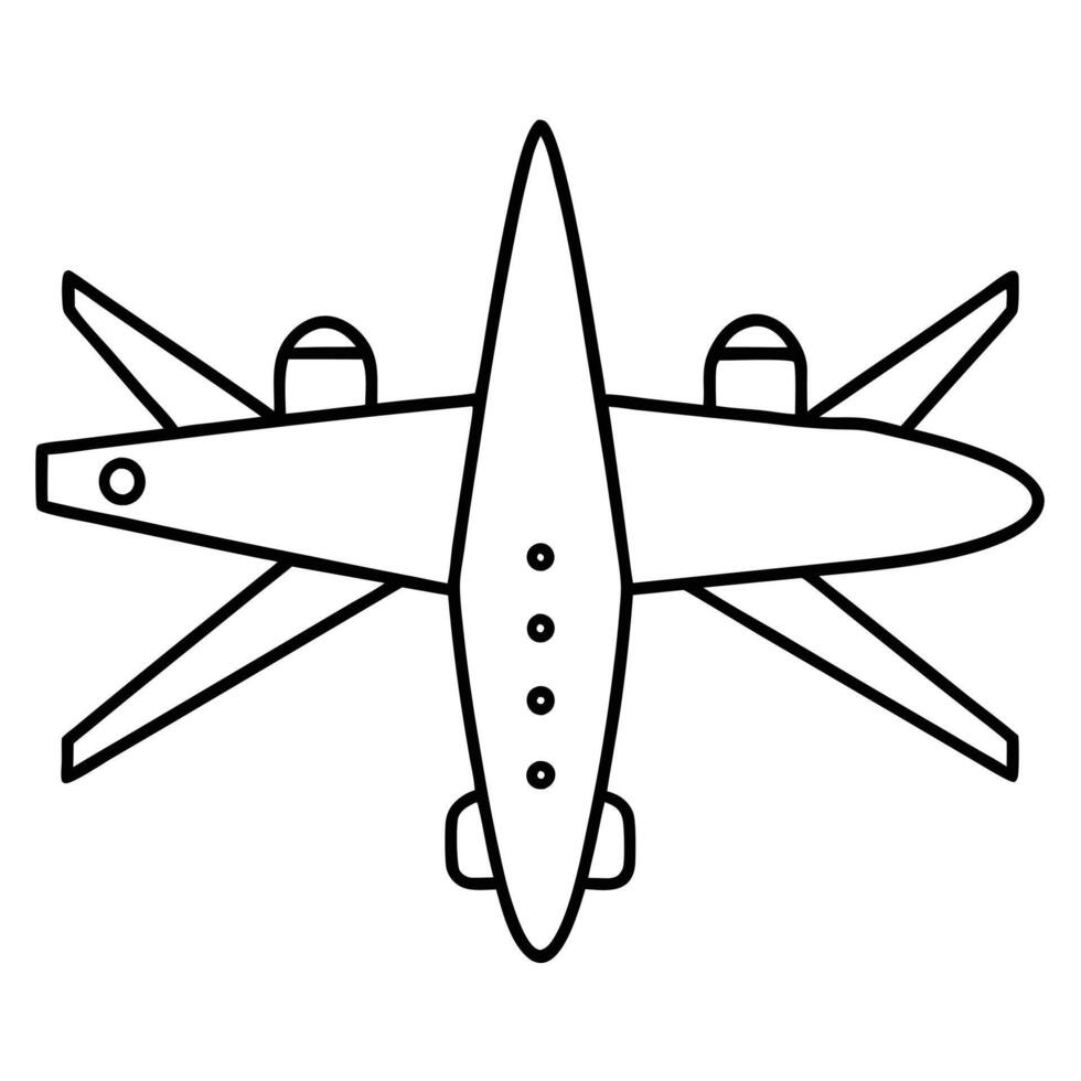 Minimalist airplane illustration in line art style vector