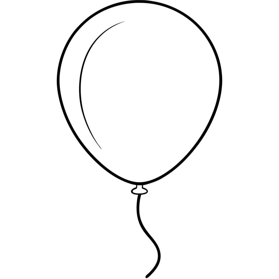 Minimalist line art illustration of a balloon vector
