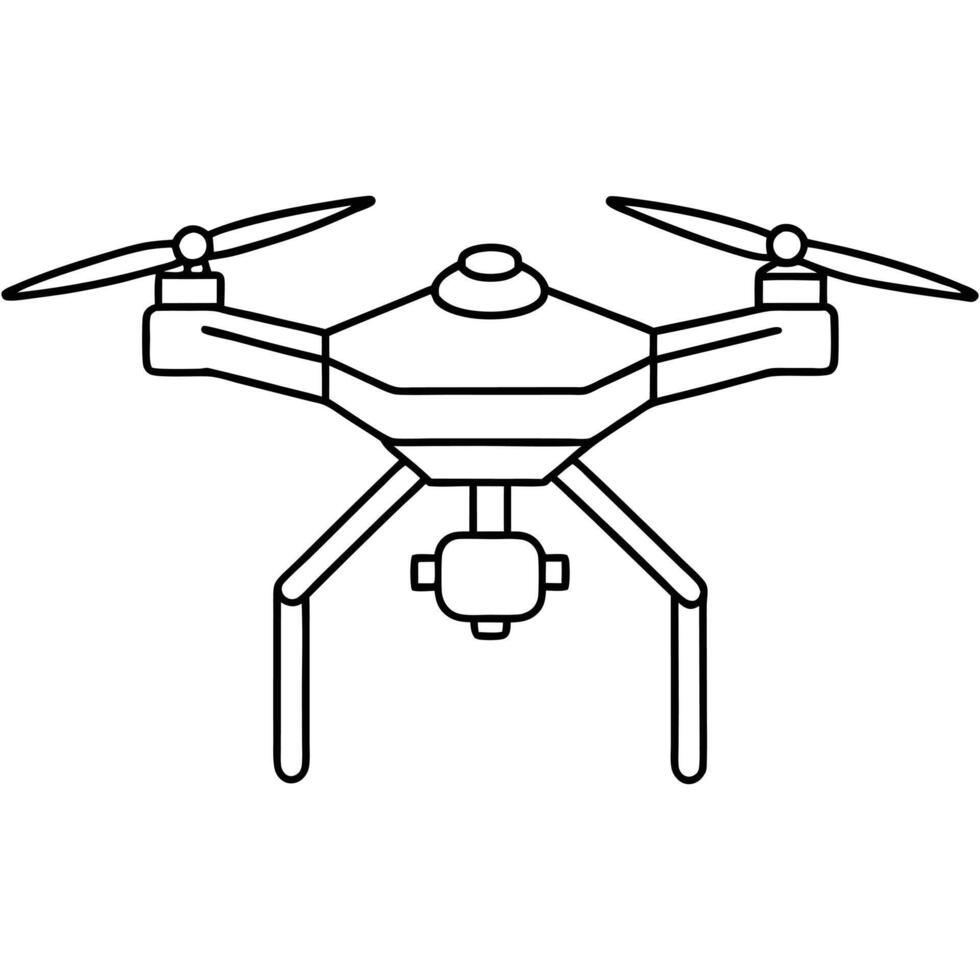 Minimalist Drone Line Art on White Background vector