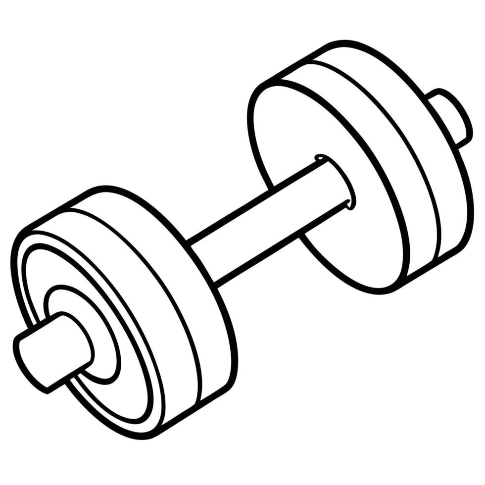 Outlined Dumbbell with Minimalist Style vector