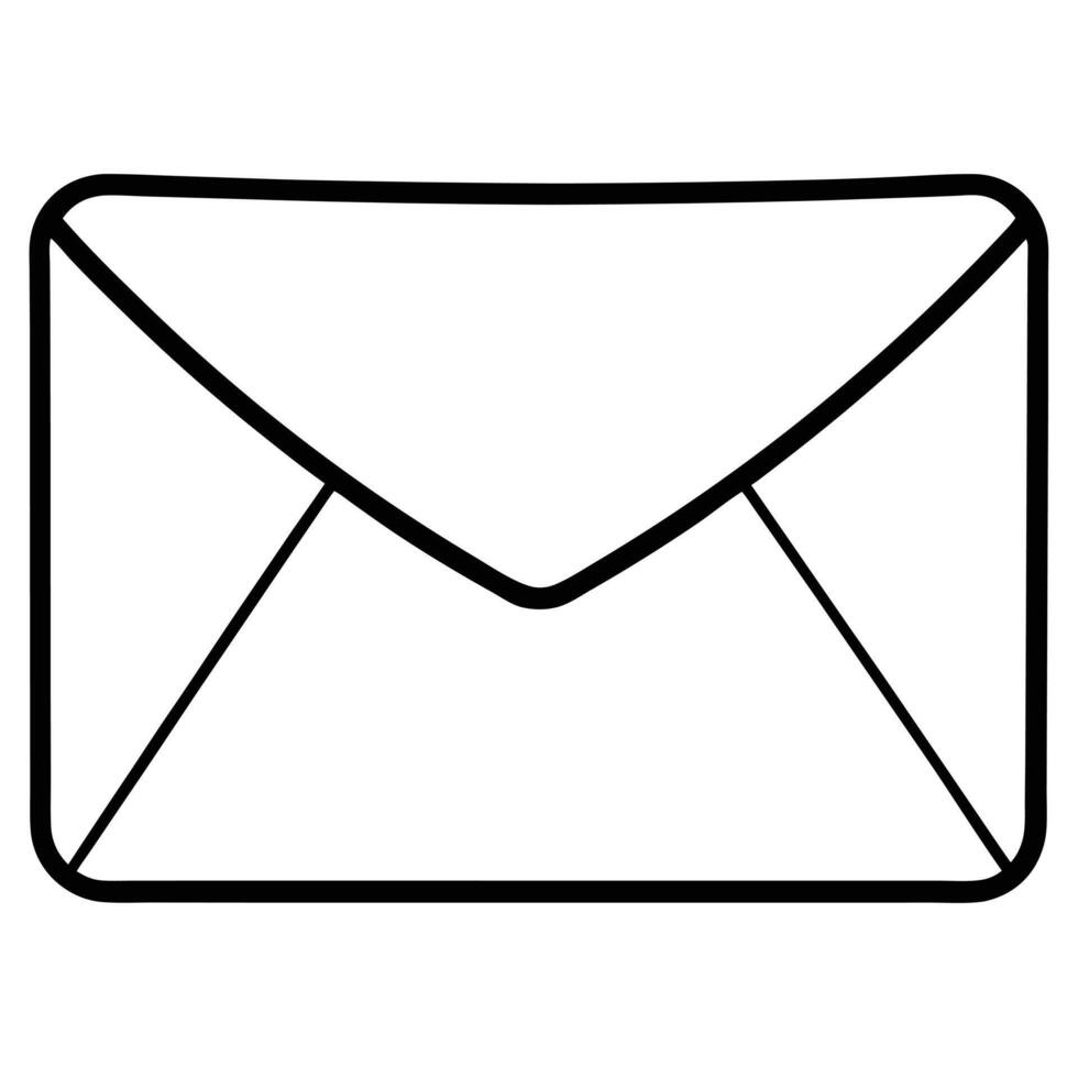 Envelope Line Art on Plain White Background vector